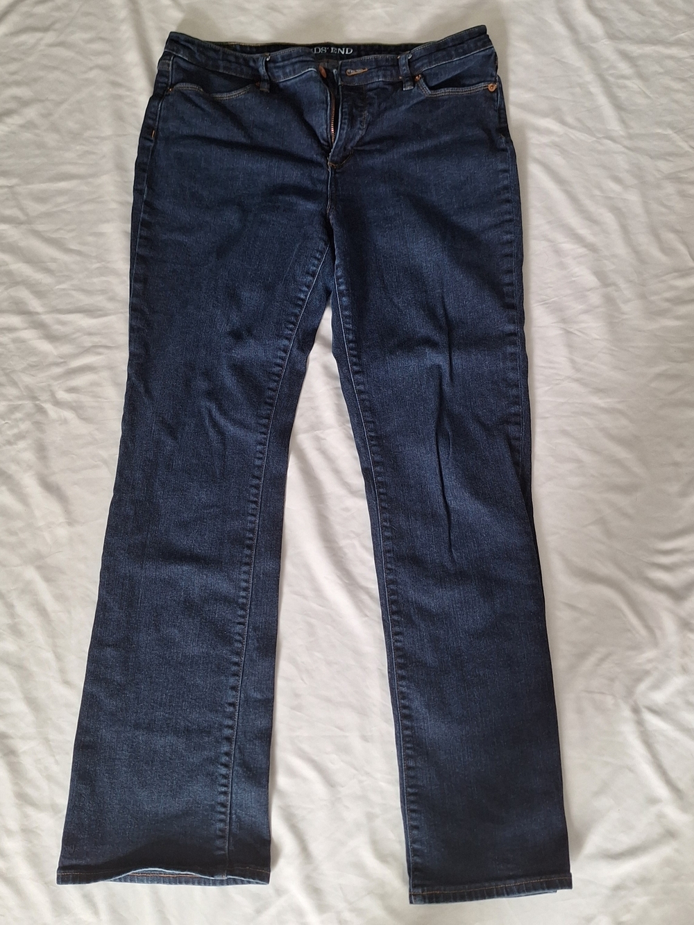 Lands' End Women's Denim Straight Jeans 32